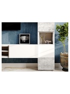 Стеллаж «Лонгфорд», 402×304×2176 мм, цвет белый/бетон светлый  (артикул 10998217)  большой выбор товаров оптом и в розницу по низким ценам с доставкой