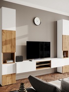 Стеллаж «Лонгфорд», 402×304×2176 мм, цвет белый/дуб вотан  (артикул 10998218)  большой выбор товаров оптом и в розницу по низким ценам с доставкой