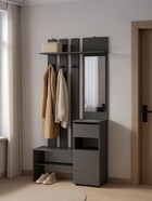 Прихожая «Сибити», 1001×330×1999 мм, цвет графит серый - Фото 3