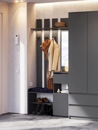 Прихожая «Сибити», 1001×330×1999 мм, цвет графит серый - Фото 4