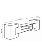 Тумба под ТВ «Лисмор», 2540×370×620 мм, цвет белый/бетон светлый  (артикул 10998248)  большой выбор товаров оптом и в розницу по низким ценам с доставкой