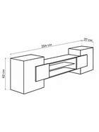 Тумба под ТВ «Лисмор», 2540×370×620 мм, цвет белый/чёрный глянец  (артикул 10998251)  большой выбор товаров оптом и в розницу по низким ценам с доставкой