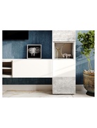 Тумба под ТВ «Лонгфорд», 2000×370×300 мм, цвет белый/бетон светлый  (артикул 10998252)  большой выбор товаров оптом и в розницу по низким ценам с доставкой