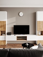 Тумба под ТВ «Лонгфорд»,  2000×370×300 мм, цвет белый/дуб вотан  (артикул 10998253)  большой выбор товаров оптом и в розницу по низким ценам с доставкой