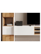 Тумба под ТВ «Лонгфорд»,  2000×370×300 мм, цвет белый/дуб вотан  (артикул 10998253)  большой выбор товаров оптом и в розницу по низким ценам с доставкой