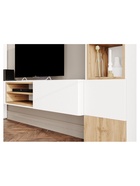 Тумба под ТВ «Лонгфорд»,  2000×370×300 мм, цвет белый/дуб вотан  (артикул 10998253)  большой выбор товаров оптом и в розницу по низким ценам с доставкой