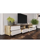 Тумба под ТВ «Маллоу»,  2400×470×440 мм, цвет дуб вотан/белый глянцевый - Фото 8