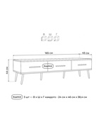 Тумба под ТВ «Орсиэль», 1650×450×440 мм, цвет шиншилла серая  (артикул 10998258)  большой выбор товаров оптом и в розницу по низким ценам с доставкой