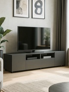 Тумба под ТВ «Сибити», 2000×350×360 мм, цвет графит серый  (артикул 10998259)  большой выбор товаров оптом и в розницу по низким ценам с доставкой