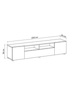 Тумба под ТВ «Сибити», 2000×350×360 мм, цвет графит серый  (артикул 10998259)  большой выбор товаров оптом и в розницу по низким ценам с доставкой