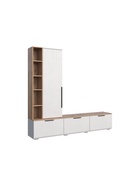 Тумба под ТВ «Филеста», 2006×370×1862 мм, цвет белый/дуб вотан  (артикул 10998261)  большой выбор товаров оптом и в розницу по низким ценам с доставкой