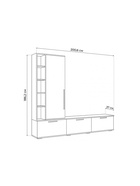 Тумба под ТВ «Филеста», 2006×370×1862 мм, цвет белый/дуб вотан  (артикул 10998261)  большой выбор товаров оптом и в розницу по низким ценам с доставкой