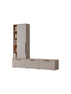 Тумба под ТВ «Филеста», 2006×370×1862 мм, цвет кашемир/дуб вотан  (артикул 10998262)  большой выбор товаров оптом и в розницу по низким ценам с доставкой