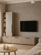 Тумба под ТВ «Филеста», 2006×370×1862 мм, цвет кашемир/дуб вотан  (артикул 10998262)  большой выбор товаров оптом и в розницу по низким ценам с доставкой