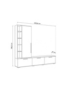 Тумба под ТВ «Филеста», 2006×370×1862 мм, цвет кашемир/дуб вотан  (артикул 10998262)  большой выбор товаров оптом и в розницу по низким ценам с доставкой