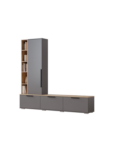 Гостиная «Филеста», 2006×370×1862 мм, цвет графит/дуб вотан