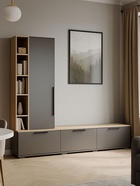 Тумба под ТВ «Филеста», 2006×370×1862 мм, цвет графит/дуб вотан  (артикул 10998264)  большой выбор товаров оптом и в розницу по низким ценам с доставкой