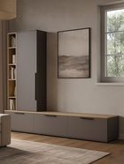 Тумба под ТВ «Филеста», 2006×370×1862 мм, цвет графит/дуб вотан  (артикул 10998264)  большой выбор товаров оптом и в розницу по низким ценам с доставкой