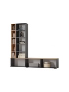 Тумба под ТВ «Филеста», 2006×370×1862 мм, цвет графит/дуб вотан  (артикул 10998264)  большой выбор товаров оптом и в розницу по низким ценам с доставкой