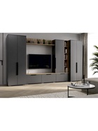 Тумба под ТВ «Филеста», 2006×370×1862 мм, цвет графит/дуб вотан  (артикул 10998264)  большой выбор товаров оптом и в розницу по низким ценам с доставкой