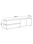 Тумба под ТВ «Атлон», 1800×370×490 мм, цвет белый/бетон тёмный  (артикул 10998266)  большой выбор товаров оптом и в розницу по низким ценам с доставкой