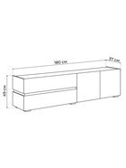 Тумба под ТВ «Атлон», 1800×370×490 мм, цвет белый/дуб вотан  (артикул 10998267)  большой выбор товаров оптом и в розницу по низким ценам с доставкой