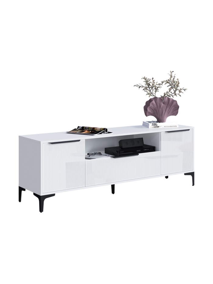 Тумба под ТВ «Иадама», 1650×400×570 мм, цвет белый/белый глянцевый - Фото 1