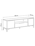 Тумба под ТВ «Иадама», 1650×400×570 мм, цвет белый/белый глянцевый - Фото 2