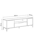 Тумба под ТВ «Иадама», 1650×400×570 мм, цвет графит/графит софт - Фото 2