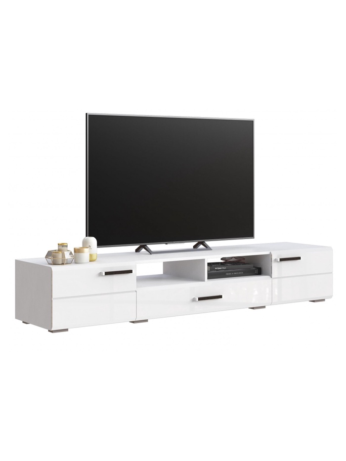 Тумба под ТВ «Иоги 2.0», 2000×460×350 мм, цвет белый/белый глянцевый - Фото 1