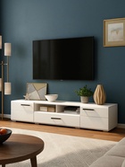 Тумба под ТВ «Иоги 2.0», 2000×460×350 мм, цвет белый/белый глянцевый - Фото 6