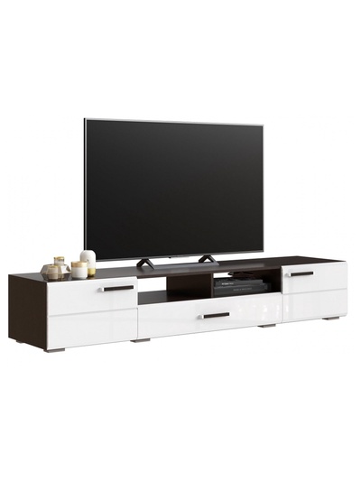 Тумба под ТВ «Иоги 2.0», 2000×460×350 мм, цвет венге/белый глянцевый