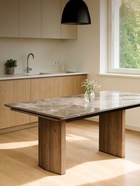 Стол кухонный стеклянный раздвижной «Монерон», 2000(2600)×1000×770 мм, цвет каталония/орех кантри  (артикул 10998298)  большой выбор товаров оптом и в розницу по низким ценам с доставкой