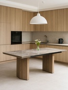 Стол кухонный стеклянный раздвижной «Монерон», 2000(2600)×1000×770 мм, цвет каталония/орех кантри  (артикул 10998298)  большой выбор товаров оптом и в розницу по низким ценам с доставкой