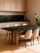 Стол кухонный стеклянный раздвижной «Монерон», 2000(2600)×1000×770 мм, цвет мейджик/орех кантри  (артикул 10998299)  большой выбор товаров оптом и в розницу по низким ценам с доставкой