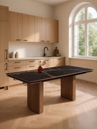 Стол кухонный стеклянный раздвижной «Монерон», 2000(2600)×1000×770 мм, цвет мейджик/орех кантри  (артикул 10998299)  большой выбор товаров оптом и в розницу по низким ценам с доставкой