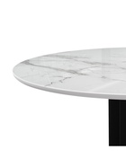 Стол кухонный стеклянный «Калипсо», 1100×1100×750 мм, цвет белый мрамор / черный  (артикул 10998303)  большой выбор товаров оптом и в розницу по низким ценам с доставкой