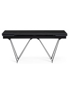 Стол кухонный стеклянный раздвижной «Марвин», 1600(2200)×900×760 мм, цвет мрамор чёрный/чёрный  (артикул 10998304)  большой выбор товаров оптом и в розницу по низким ценам с доставкой