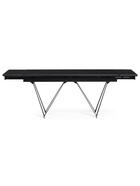 Стол кухонный стеклянный раздвижной «Марвин», 1600(2200)×900×760 мм, цвет мрамор чёрный/чёрный  (артикул 10998304)  большой выбор товаров оптом и в розницу по низким ценам с доставкой