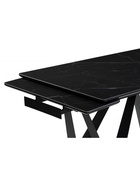 Стол кухонный стеклянный раздвижной «Марвин», 1600(2200)×900×760 мм, цвет мрамор чёрный/чёрный  (артикул 10998304)  большой выбор товаров оптом и в розницу по низким ценам с доставкой