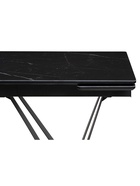 Стол кухонный стеклянный раздвижной «Марвин», 1600(2200)×900×760 мм, цвет мрамор чёрный/чёрный  (артикул 10998304)  большой выбор товаров оптом и в розницу по низким ценам с доставкой