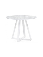 Стол кухонный стеклянный круглый «Норфолк 100», 1000×1000×780 мм, цвет мрамор белый/белый  (артикул 10998307)  большой выбор товаров оптом и в розницу по низким ценам с доставкой