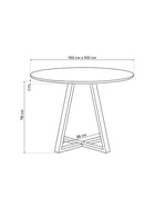 Стол кухонный стеклянный круглый «Норфолк 100», 1000×1000×780 мм, цвет мрамор белый/белый  (артикул 10998307)  большой выбор товаров оптом и в розницу по низким ценам с доставкой