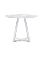 Стол кухонный стеклянный круглый «Норфолк 100», 1000×1000×780 мм, цвет мрамор белый/белый  (артикул 10998307)  большой выбор товаров оптом и в розницу по низким ценам с доставкой