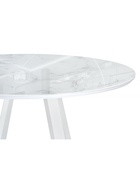 Стол кухонный стеклянный круглый «Норфолк 100», 1000×1000×780 мм, цвет мрамор белый/белый  (артикул 10998307)  большой выбор товаров оптом и в розницу по низким ценам с доставкой