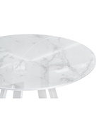 Стол кухонный стеклянный круглый «Норфолк 100», 1000×1000×780 мм, цвет мрамор белый/белый  (артикул 10998307)  большой выбор товаров оптом и в розницу по низким ценам с доставкой