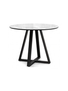 Стол кухонный стеклянный круглый «Норфолк 100», 1000×1000×780 мм, цвет мрамор белый/чёрный  (артикул 10998308)  большой выбор товаров оптом и в розницу по низким ценам с доставкой