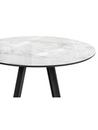 Стол кухонный стеклянный круглый «Норфолк 100», 1000×1000×780 мм, цвет мрамор белый/чёрный  (артикул 10998308)  большой выбор товаров оптом и в розницу по низким ценам с доставкой