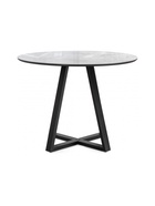 Стол кухонный стеклянный круглый «Норфолк 100», 1000×1000×780 мм, цвет мрамор белый/чёрный  (артикул 10998308)  большой выбор товаров оптом и в розницу по низким ценам с доставкой