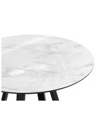 Стол кухонный стеклянный круглый «Норфолк 100», 1000×1000×780 мм, цвет мрамор белый/чёрный  (артикул 10998308)  большой выбор товаров оптом и в розницу по низким ценам с доставкой